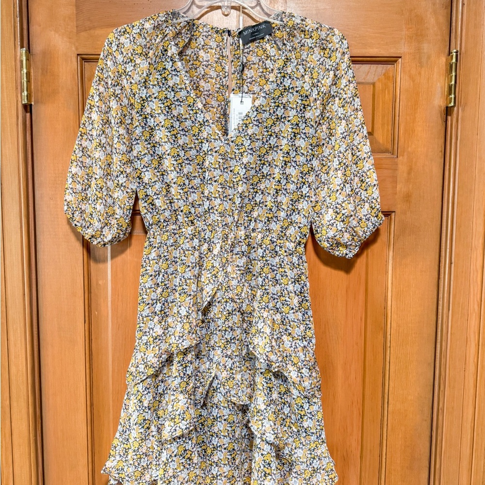 MINKPINK Floral Ruffle Dress
